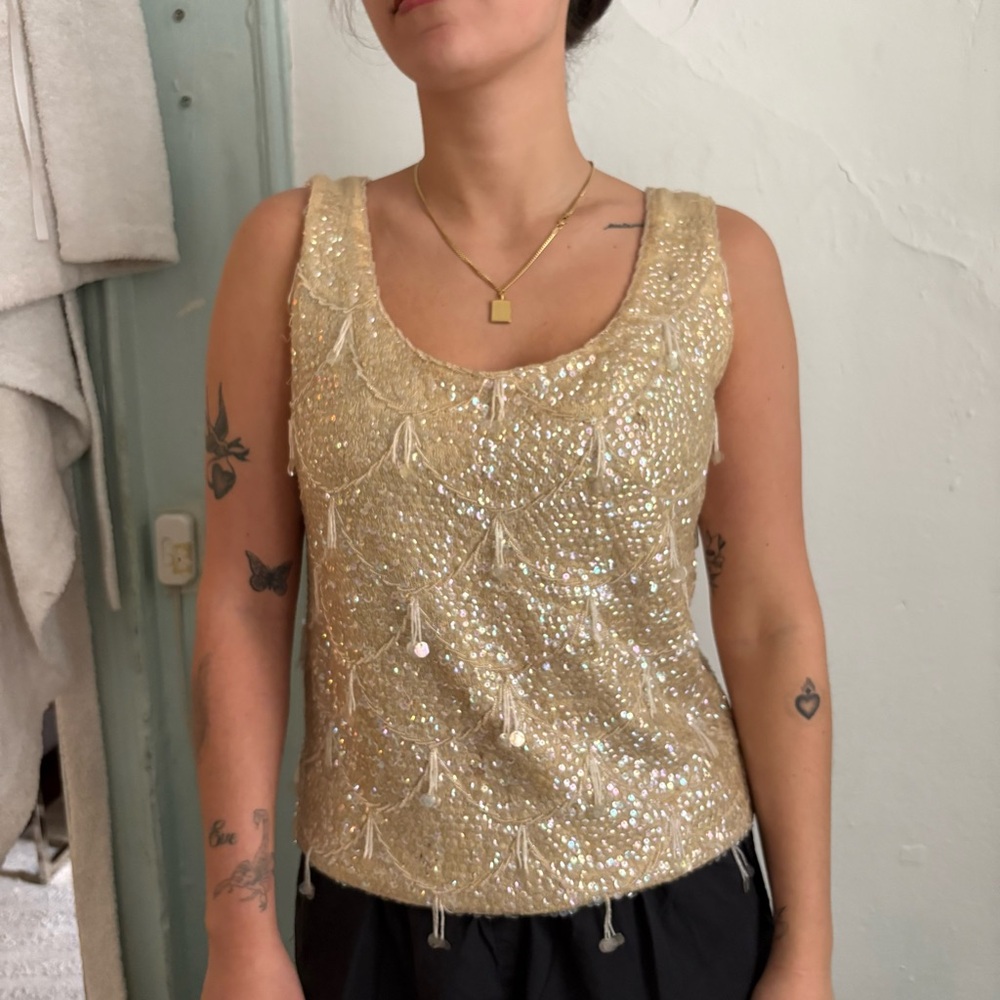 Vintage AF Beaded Top